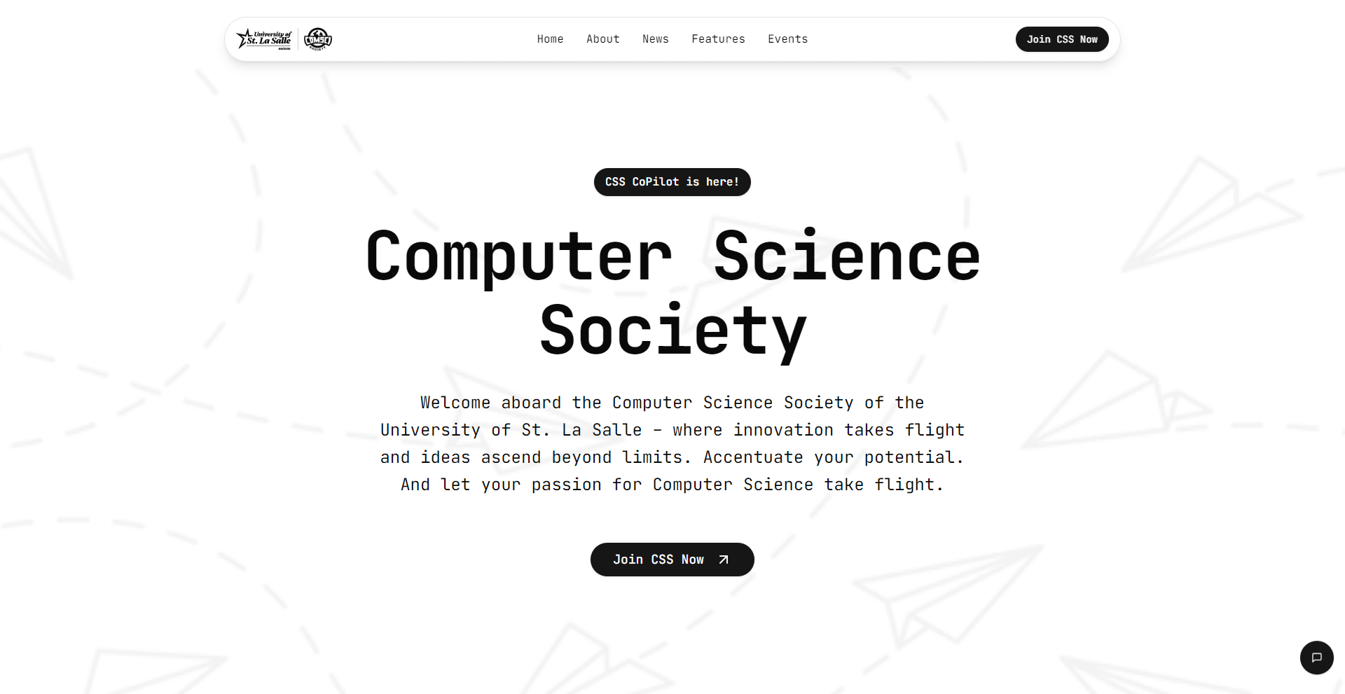 Preview of Computer Science Society website